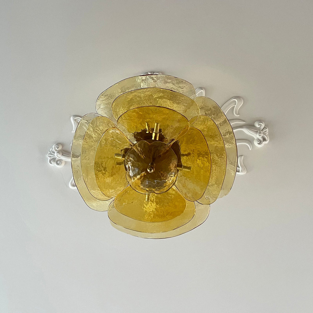 Lotus Leaf Layered Glass Chandelier — view 25
