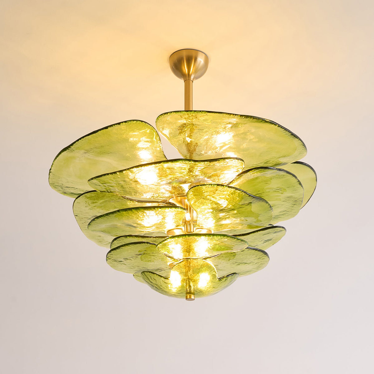 Lotus Leaf Layered Glass Chandelier — view 30