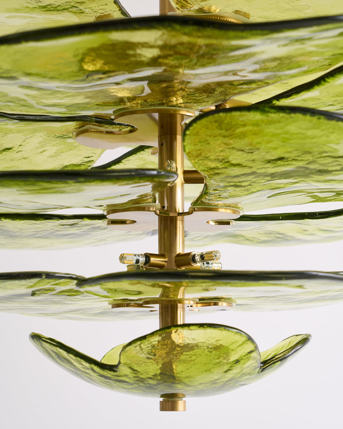 Lotus Leaf Layered Glass Chandelier — view 34