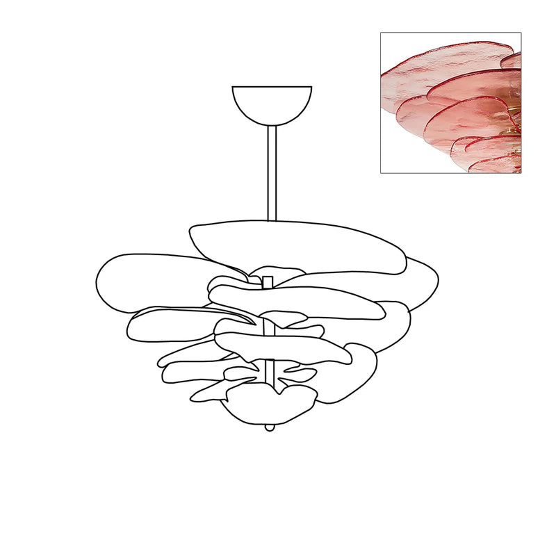 Lotus Leaf Layered Glass Chandelier — view 36