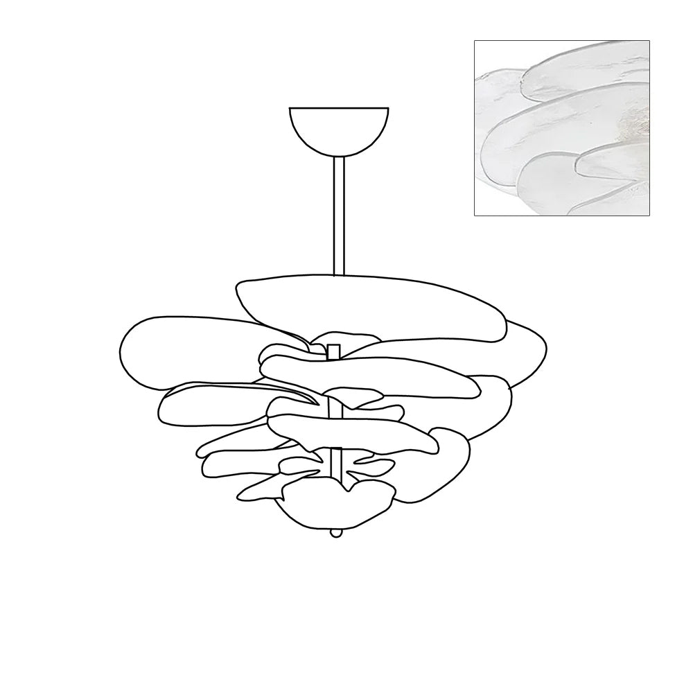 Lotus Leaf Layered Glass Chandelier — view 47