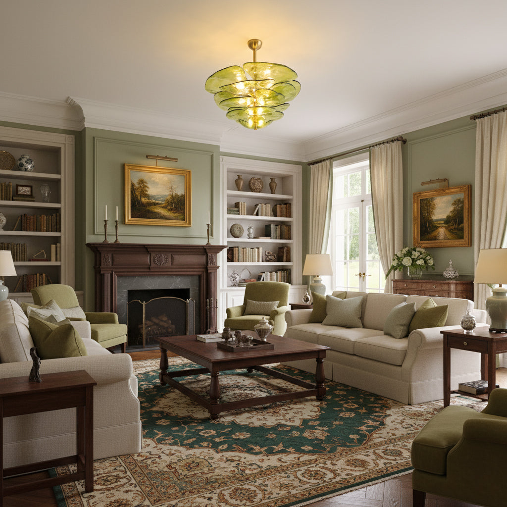 Lotus Leaf Layered Glass Chandelier — view 6