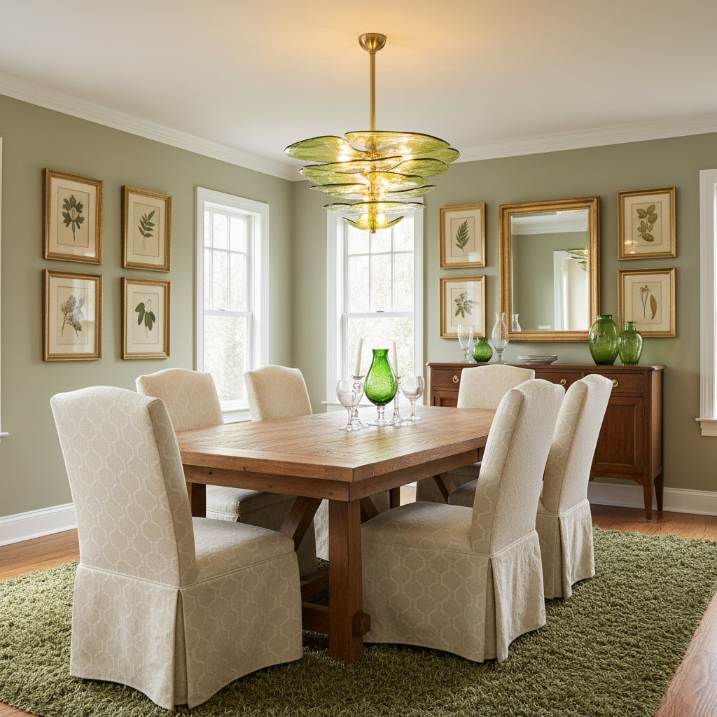 Lotus Leaf Layered Glass Chandelier — view 8