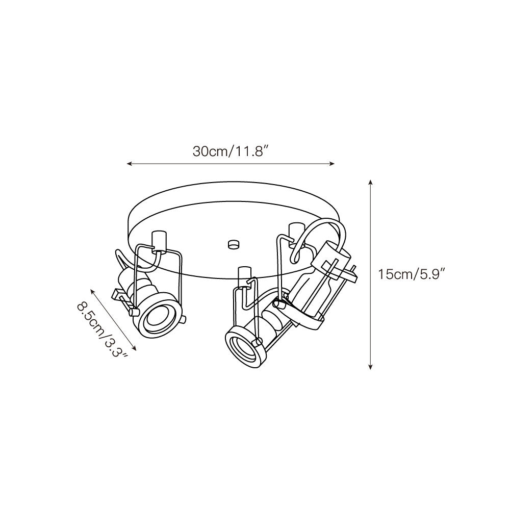 Lucide Industrial Multiple Ceiling Lamp