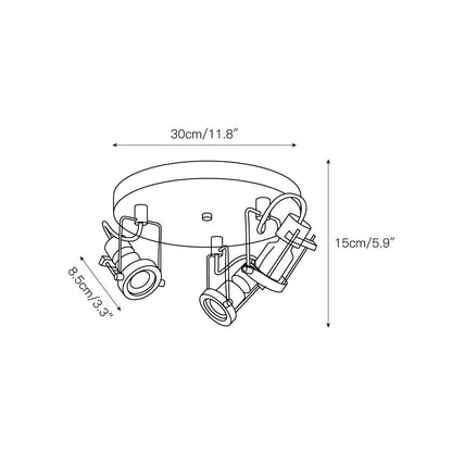 Lucide Industrial Multiple Ceiling Lamp