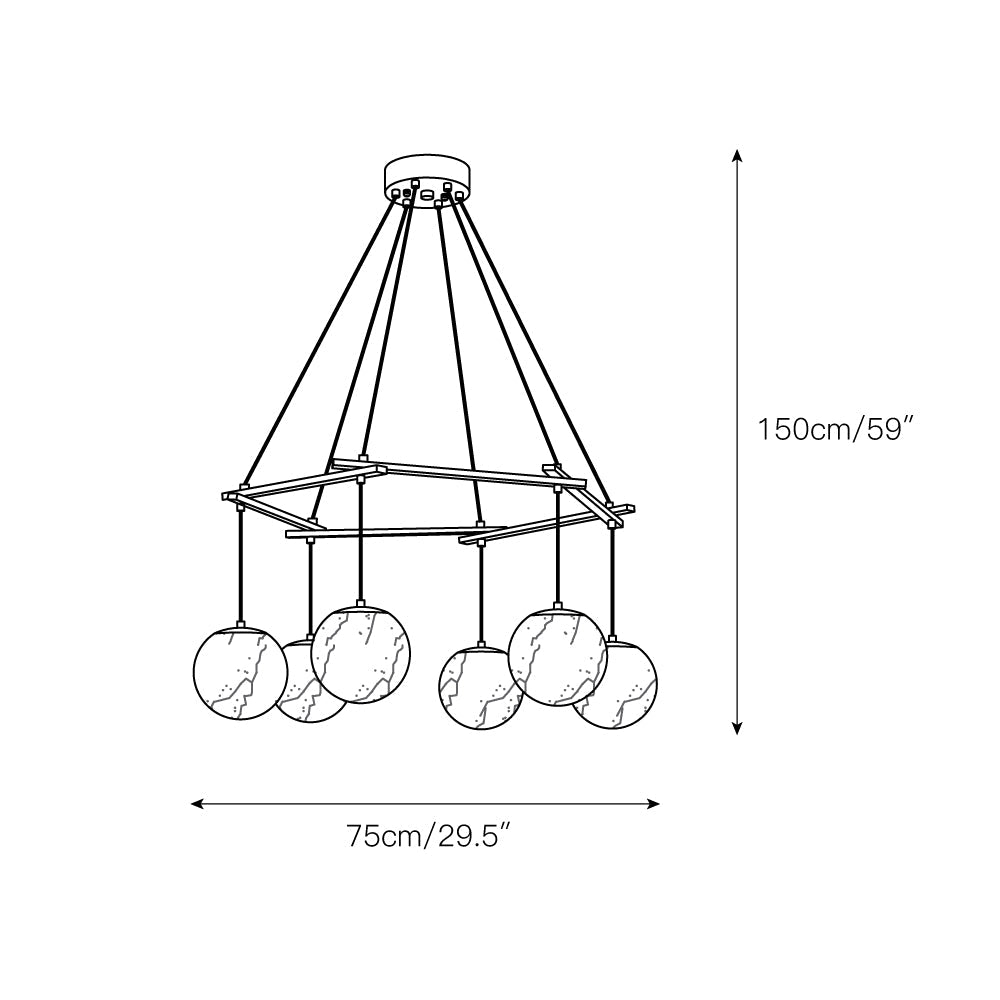 Miira Alabaster Chandelier — view 4
