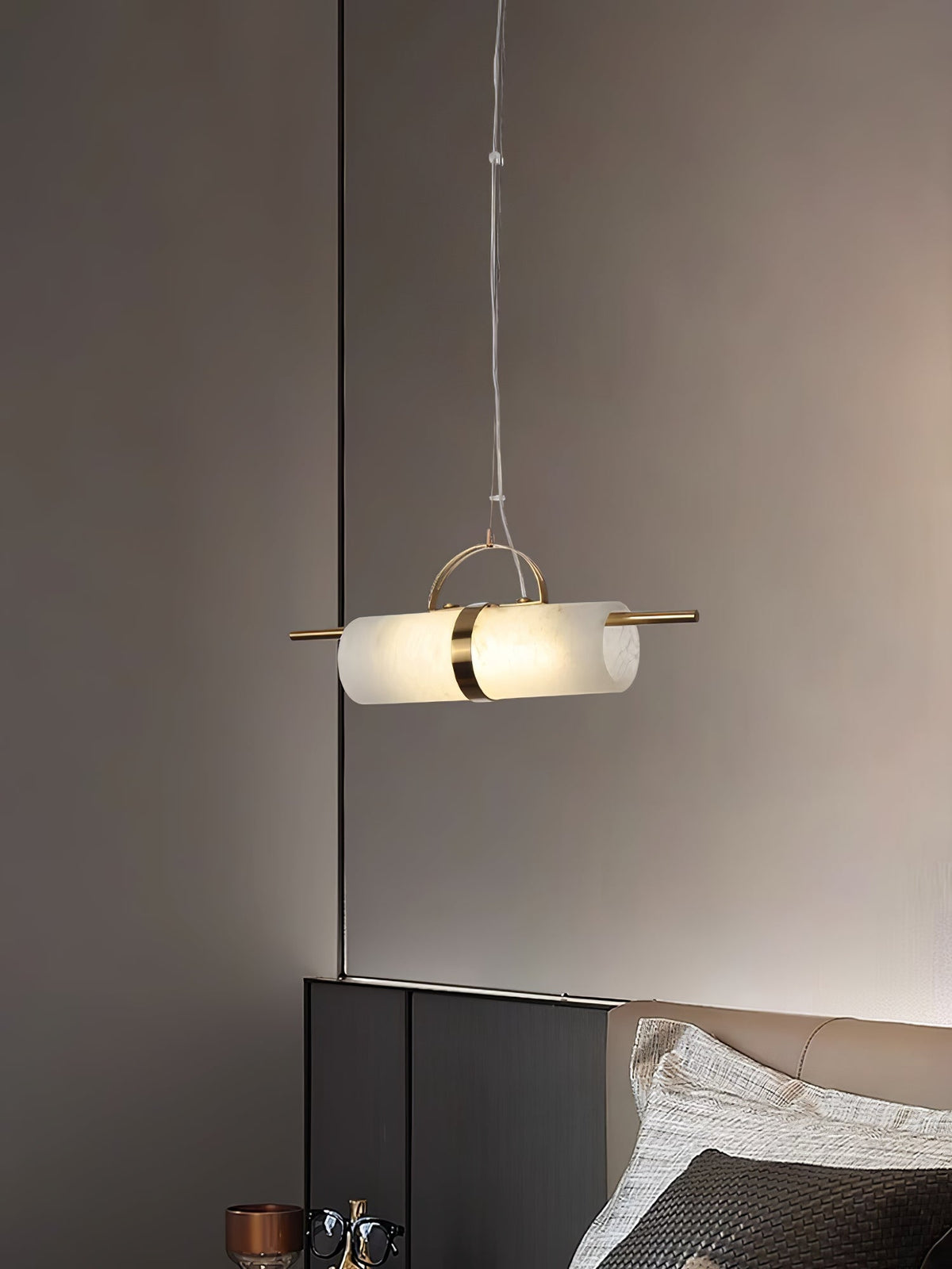 Mini Cylindrical Alabaster Pendant Light — view 11