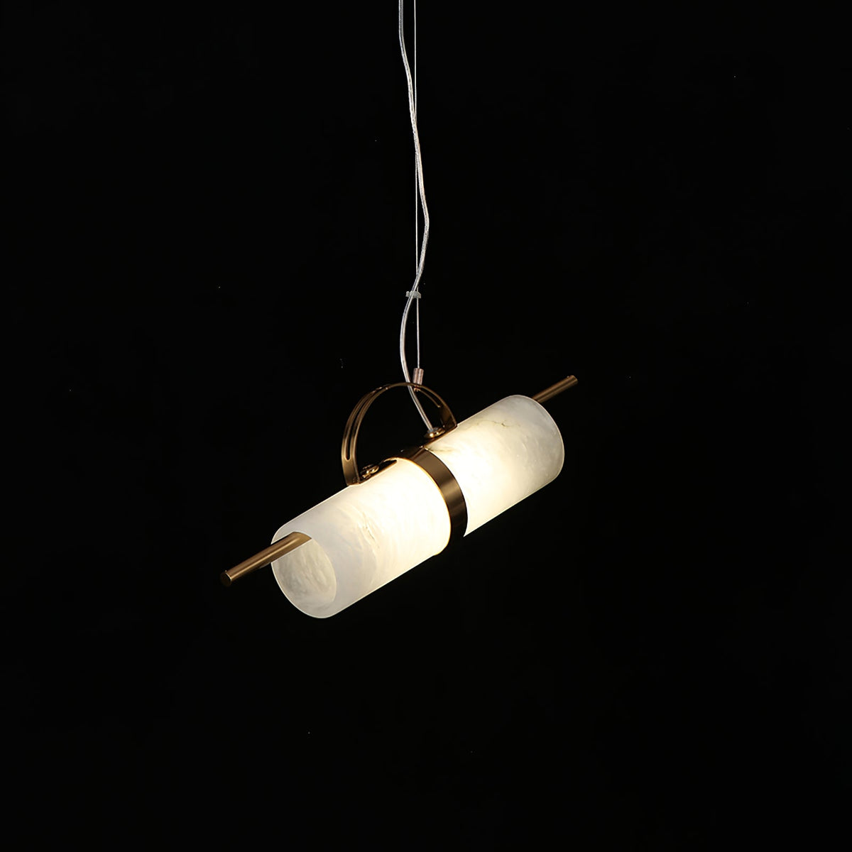 Mini Cylindrical Alabaster Pendant Light — view 3