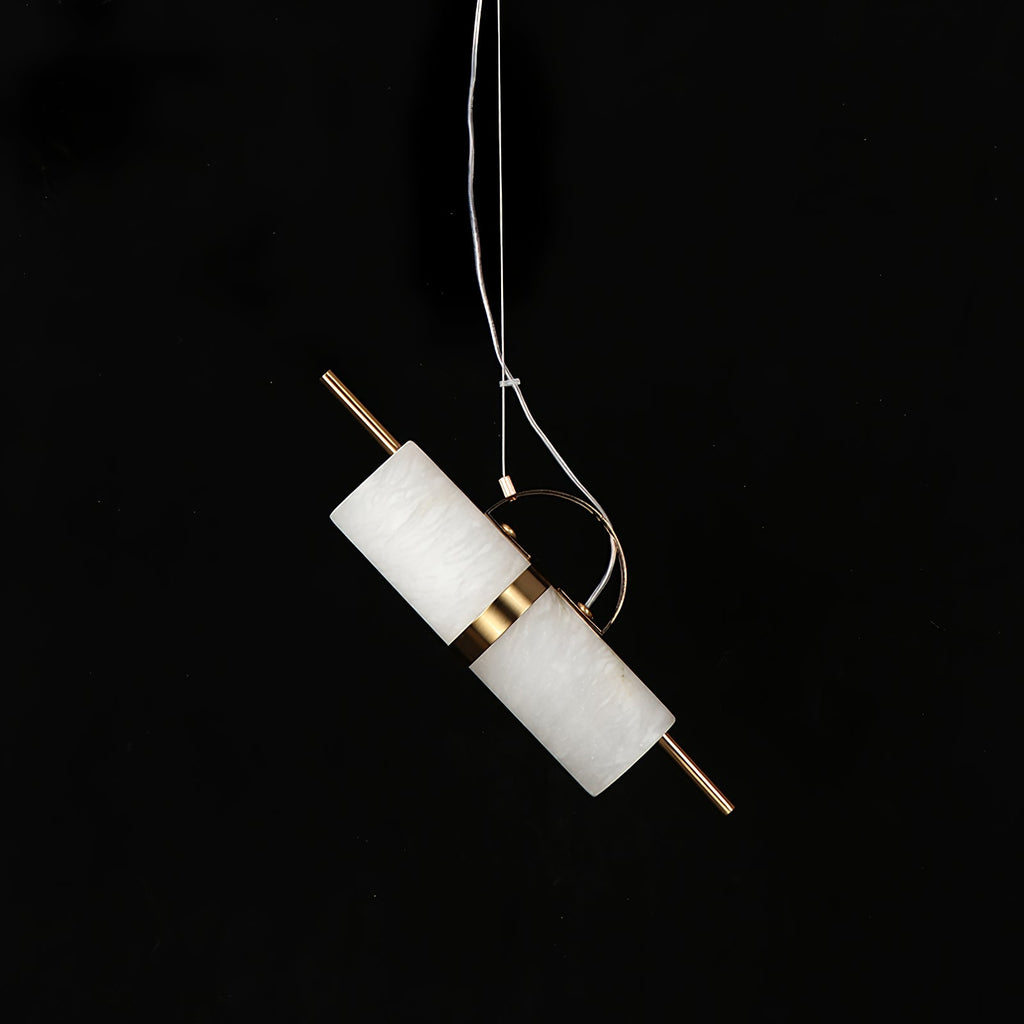 Mini Cylindrical Alabaster Pendant Light — view 5