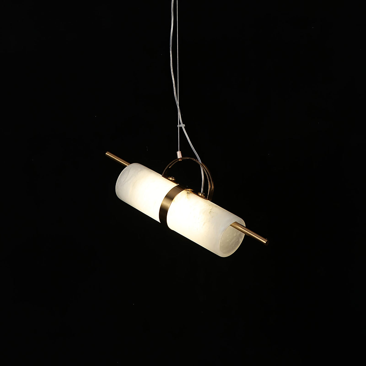 Mini Cylindrical Alabaster Pendant Light — view 7