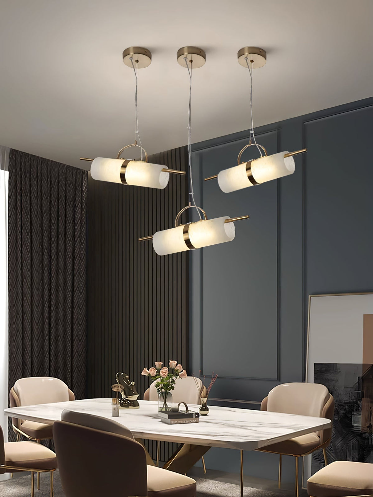 Mini Cylindrical Alabaster Pendant Light — view 10