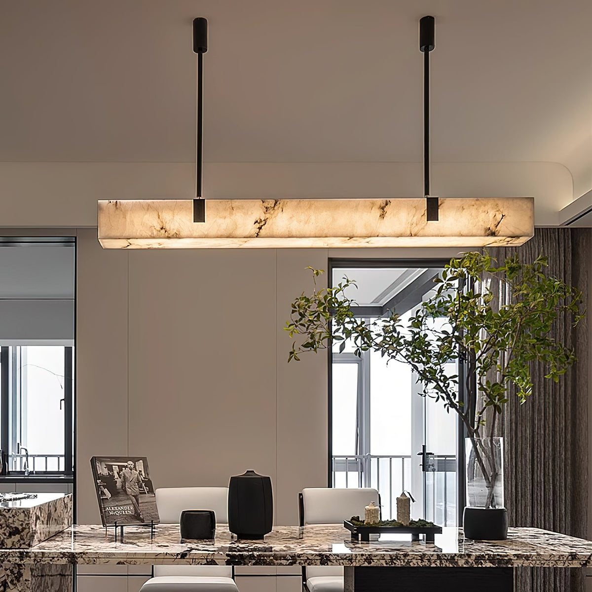 Mission Alabaster Chandelier — view 2