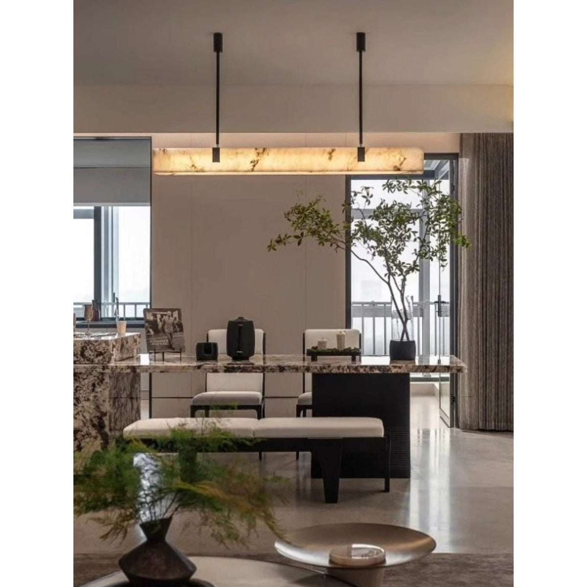 Mission Alabaster Chandelier — view 6