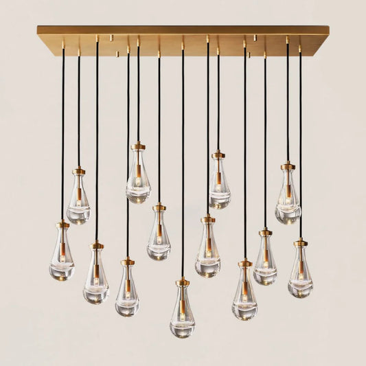 Modern Raindrop Crystal Rectangular Chandelier