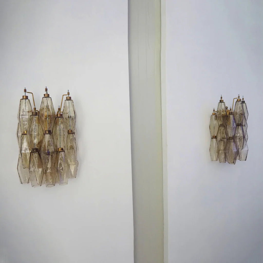 Murano Poliedri Smoked Glass Wall Sconces — view 10