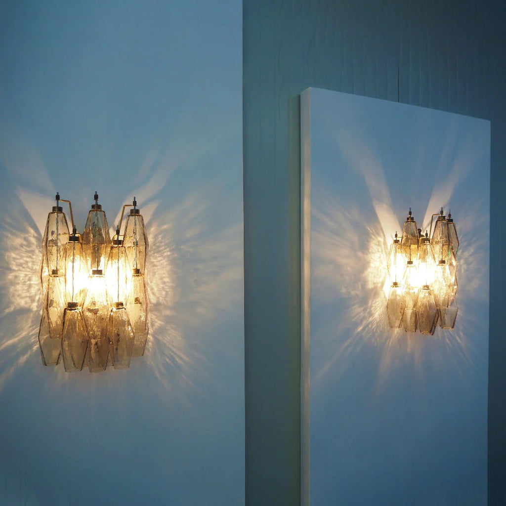 Murano Poliedri Smoked Glass Wall Sconces — view 11