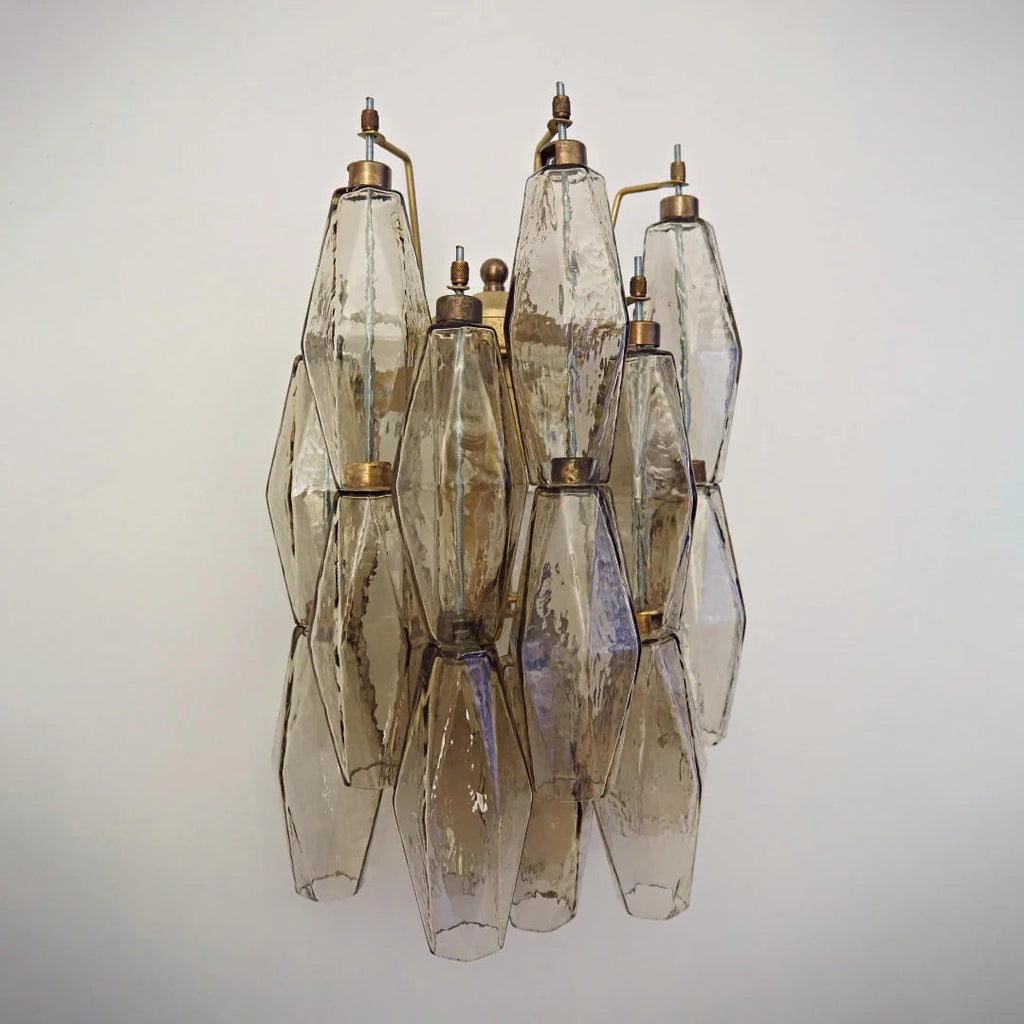 Murano Poliedri Smoked Glass Wall Sconces — view 12
