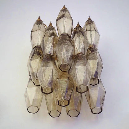 Murano Poliedri Smoked Glass Wall Sconces