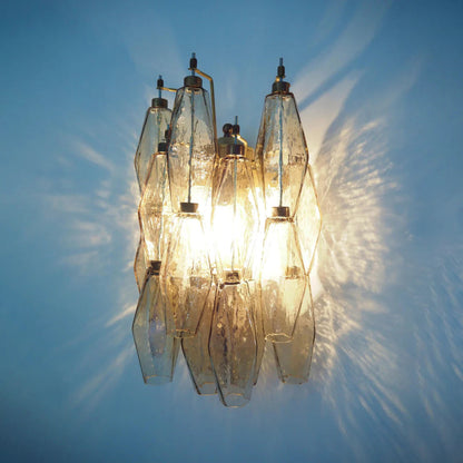 Murano Poliedri Smoked Glass Wall Sconces