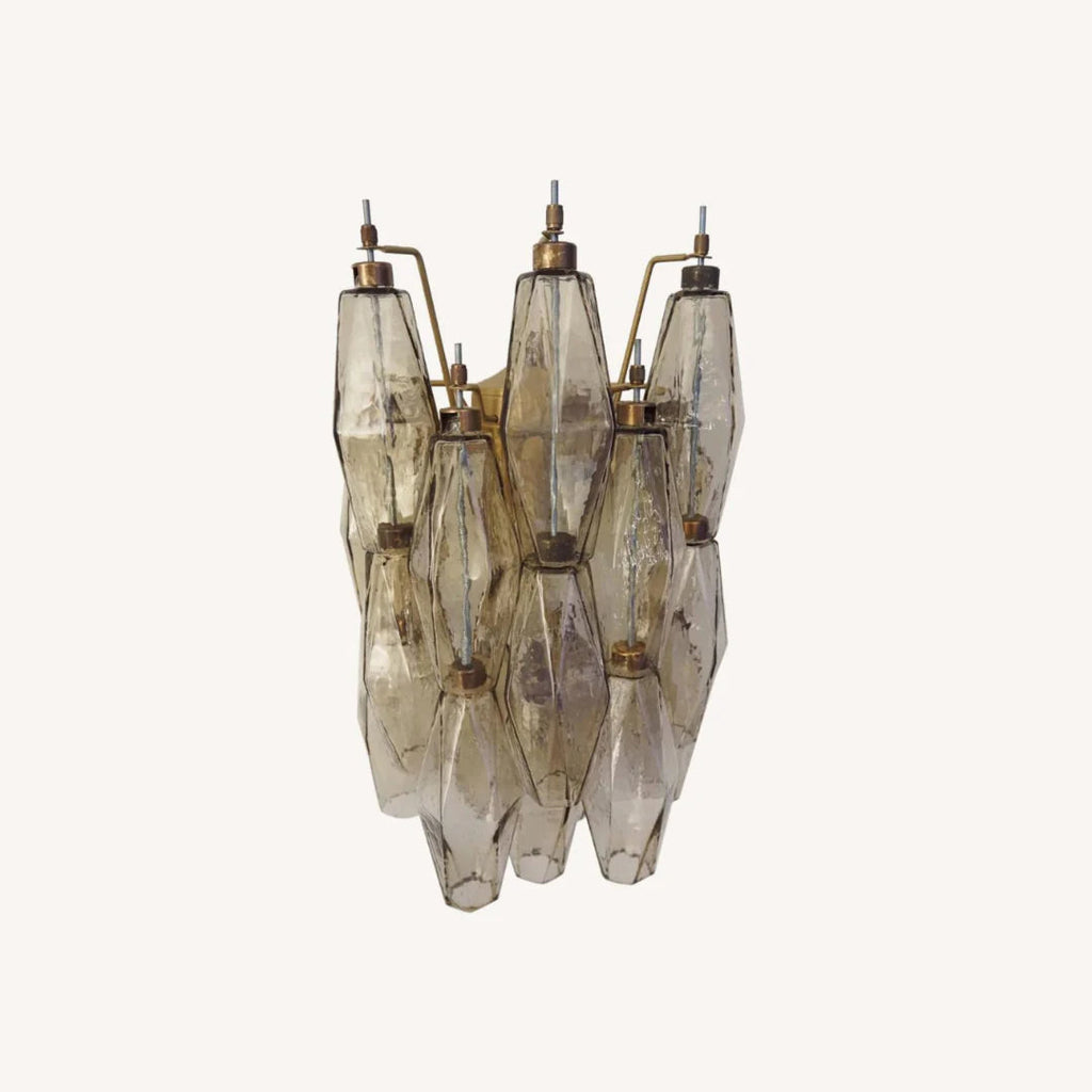 Murano Poliedri Smoked Glass Wall Sconces — view 2