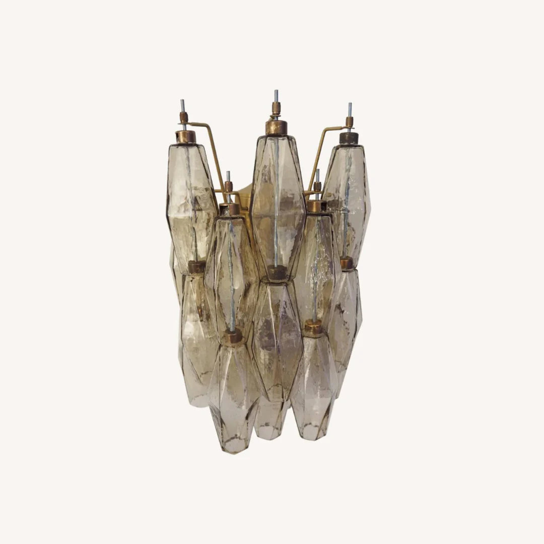 Murano Poliedri Smoked Glass Wall Sconces