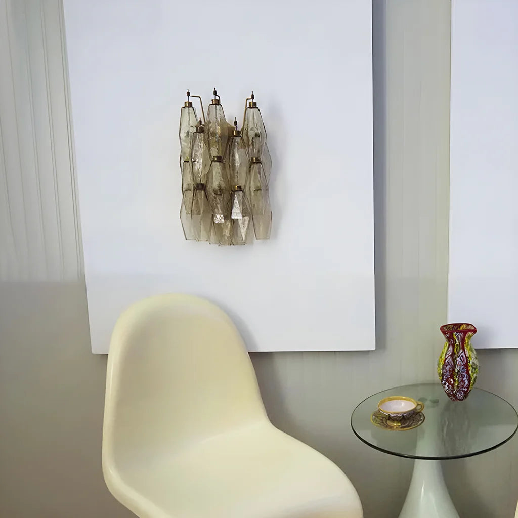 Murano Poliedri Smoked Glass Wall Sconces — view 7