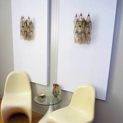 Murano Poliedri Smoked Glass Wall Sconces