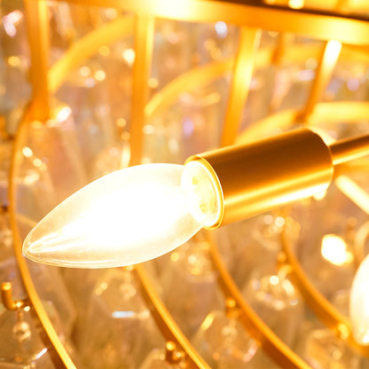 Murano Faceted Transparent Glass Chandelier