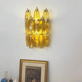 Murano Poliedri Amber Glass Wall Sconces
