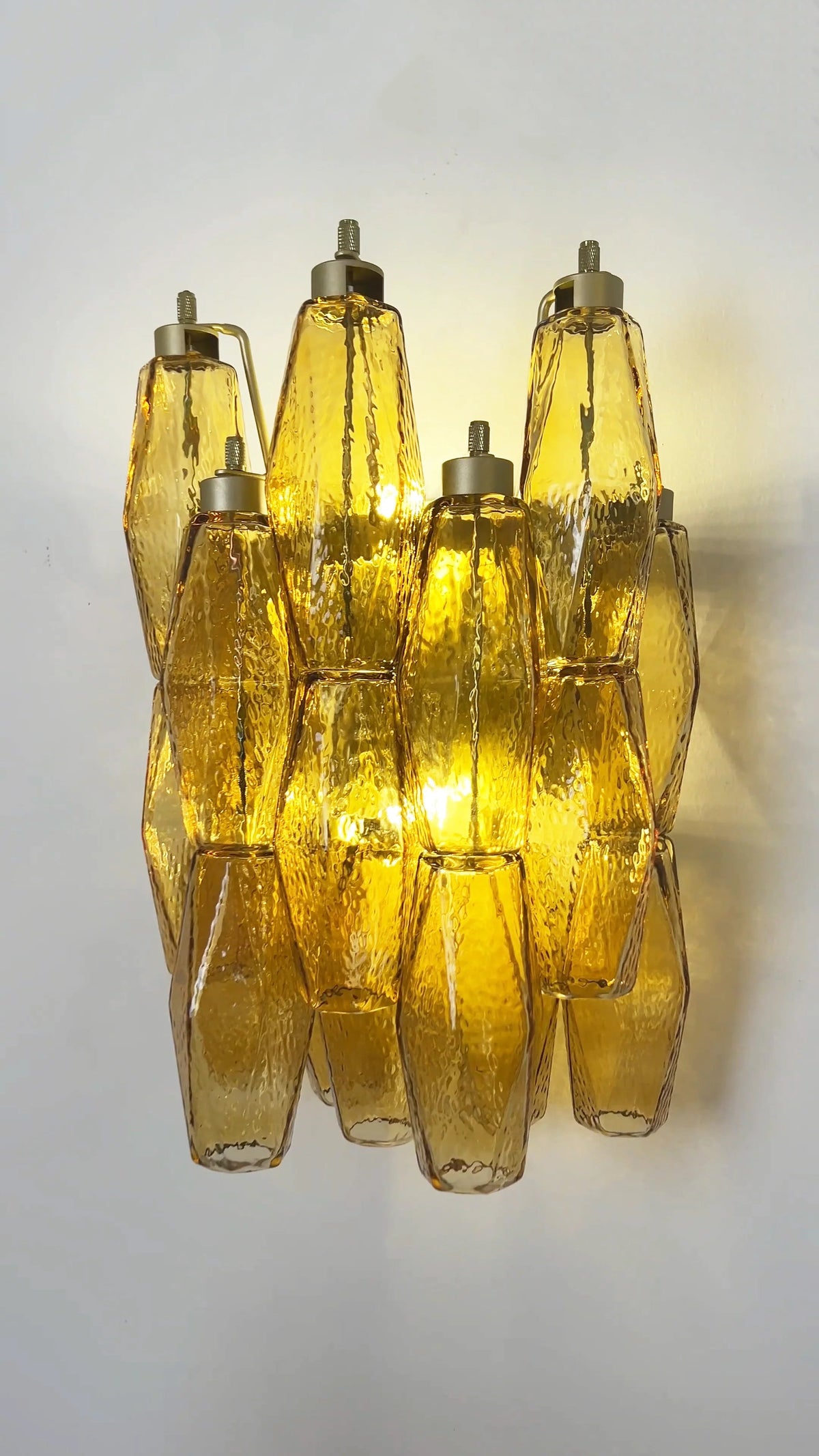Murano Poliedri Amber Glass Wall Sconces — view 11