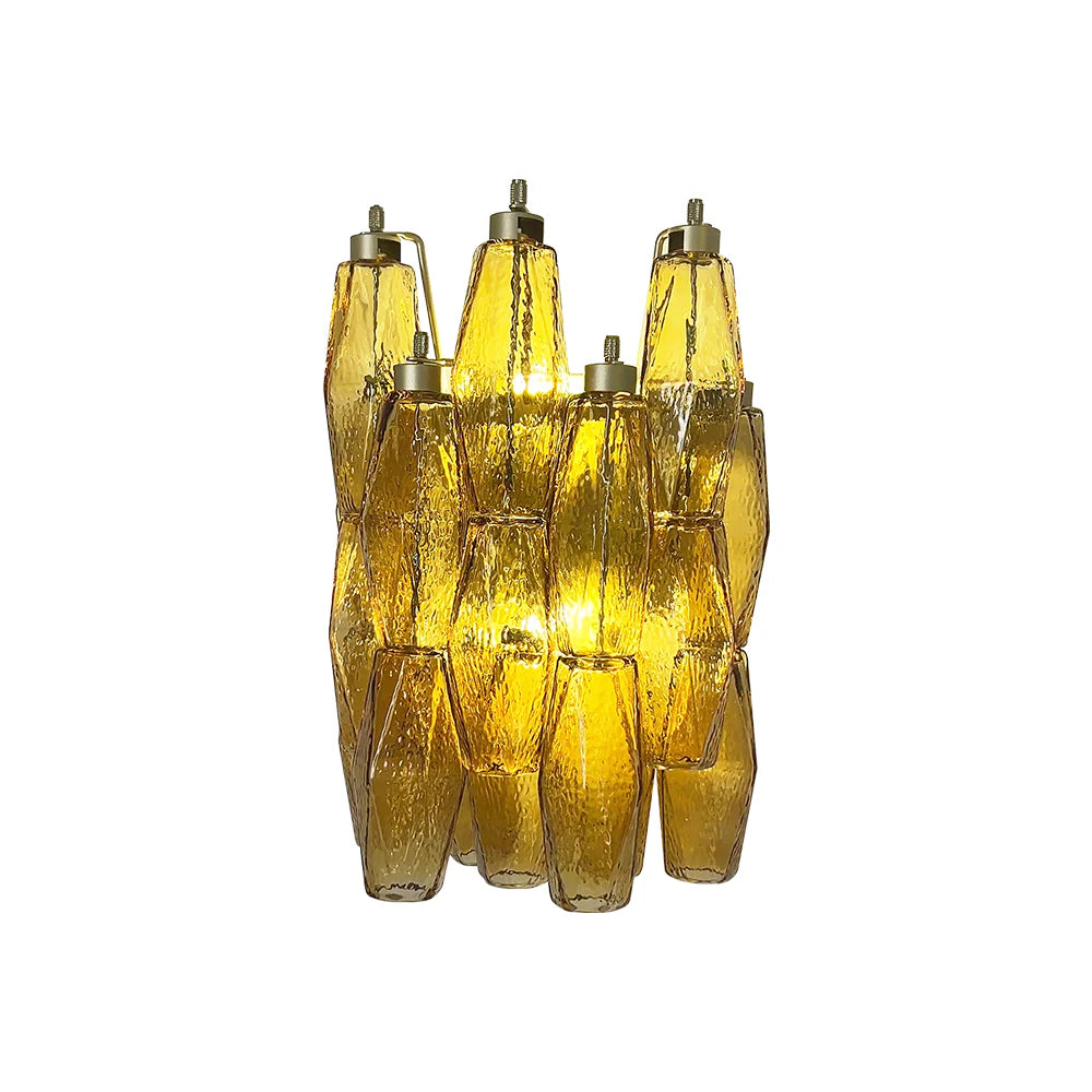 Murano Poliedri Amber Glass Wall Sconces — view 3