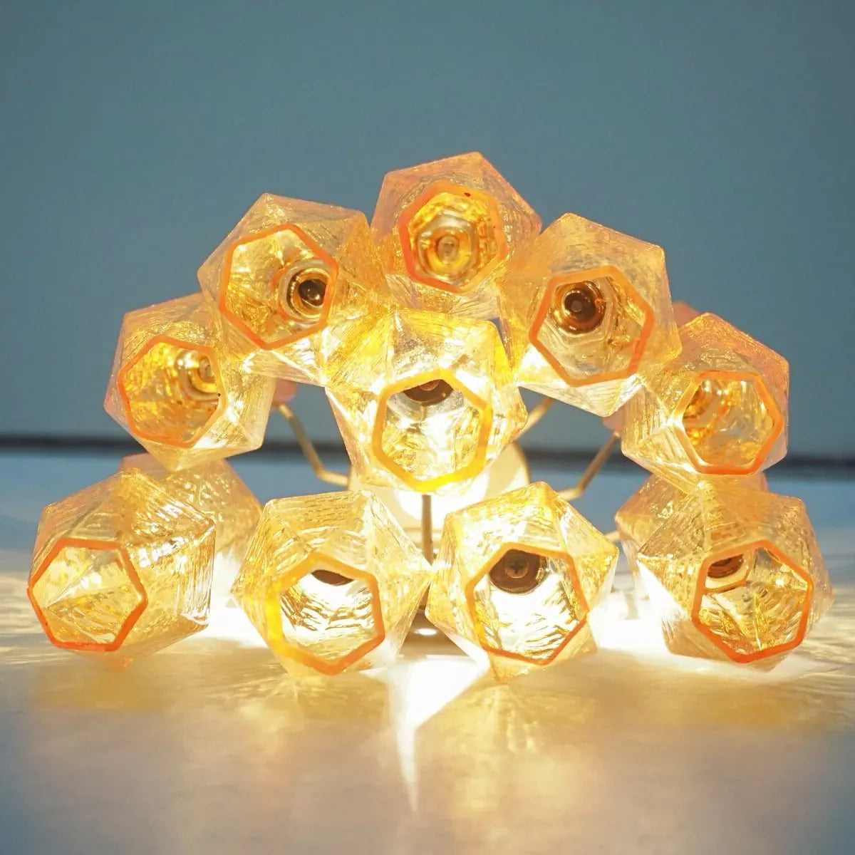 Murano Poliedri Amber Glass Wall Sconces