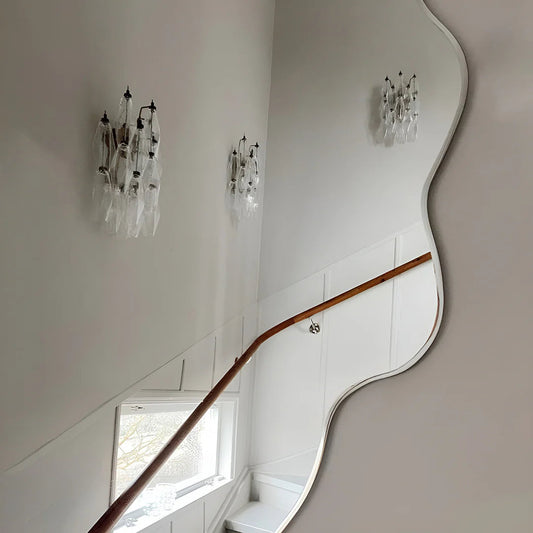 Murano Poliedri Transparent Glass Wall Sconces