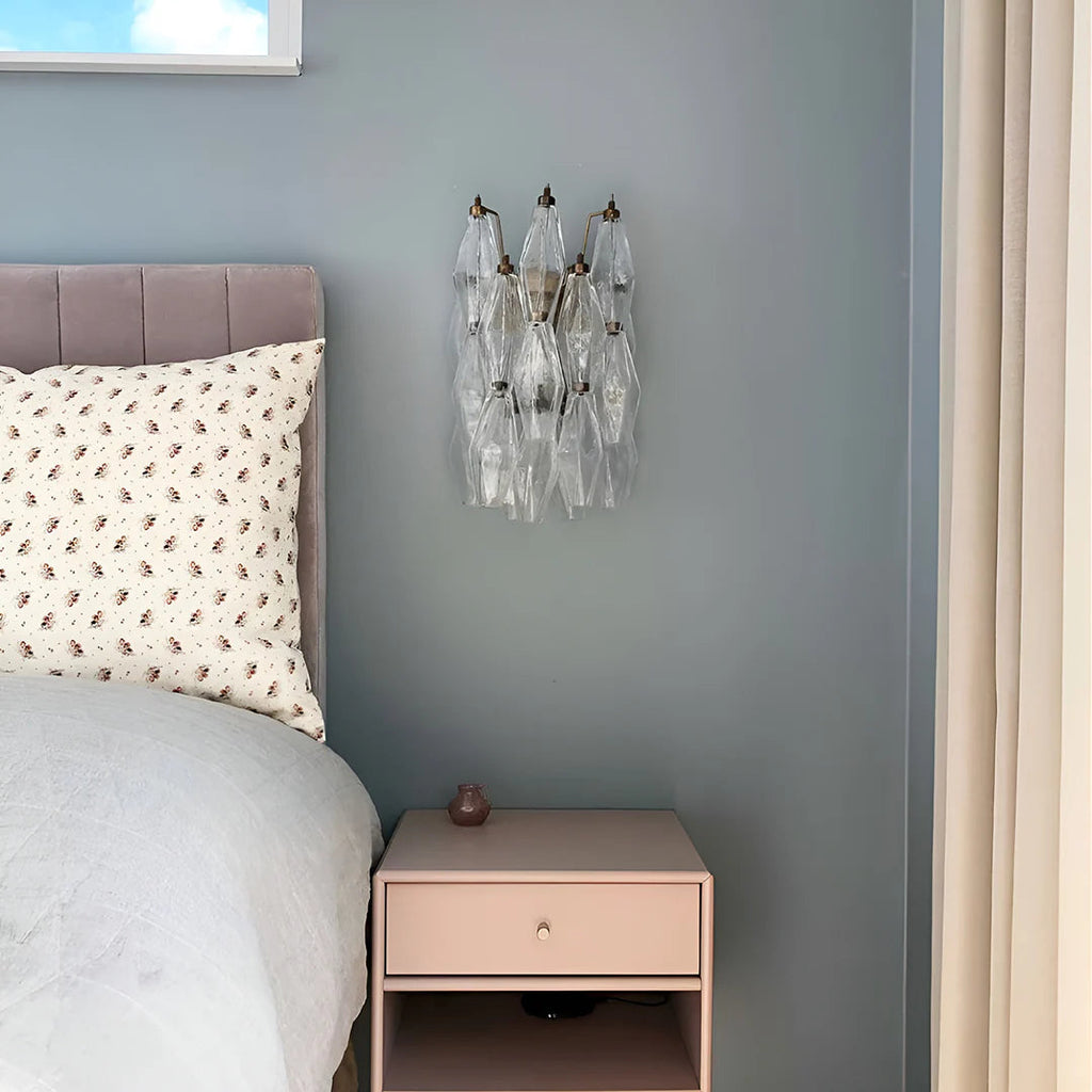 Murano Poliedri Transparent Glass Wall Sconces — view 6