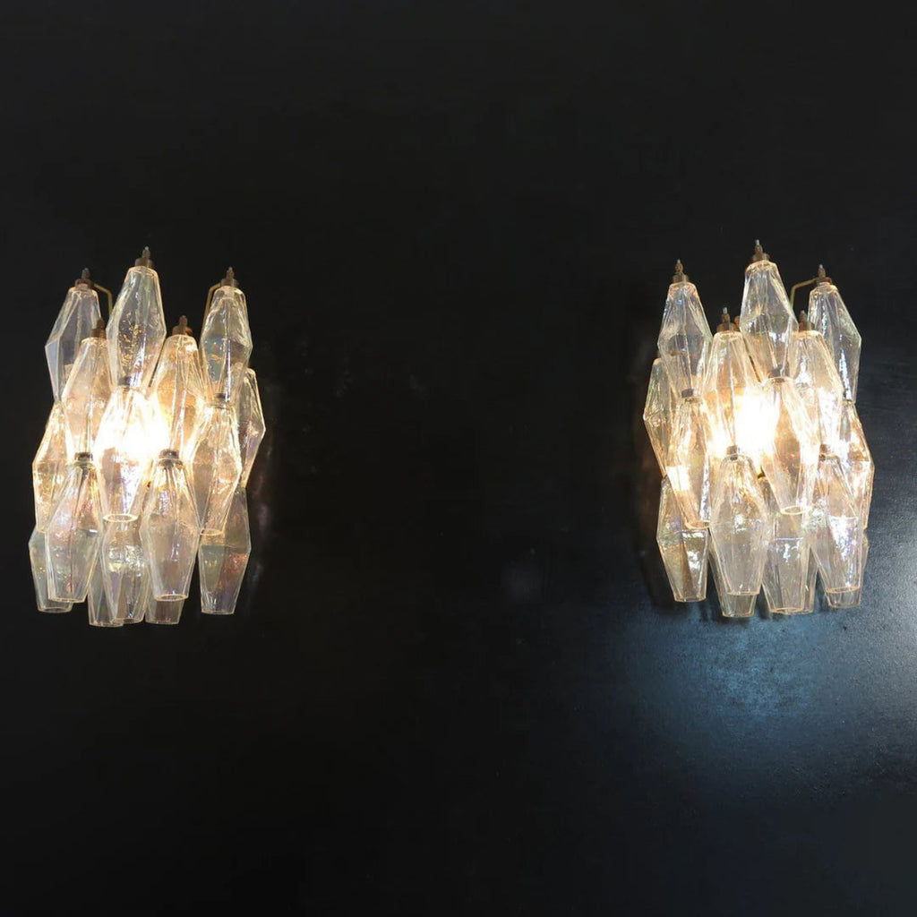 Murano Poliedri Transparent Glass Wall Sconces — view 13