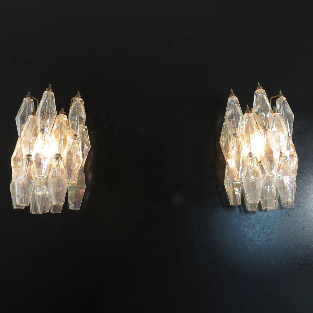 Murano Poliedri Transparent Glass Wall Sconces — view 13