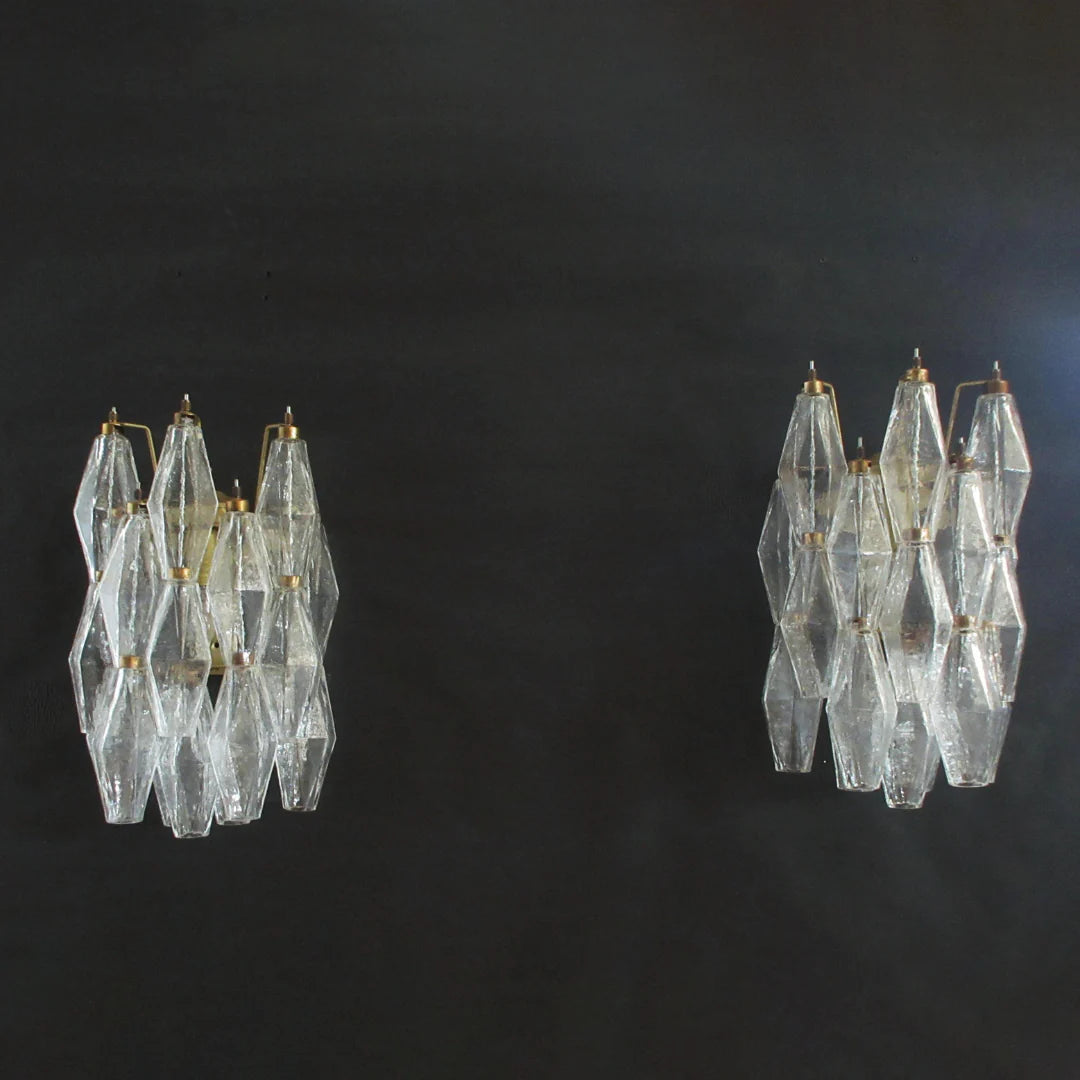 Murano Poliedri Transparent Glass Wall Sconces — view 14