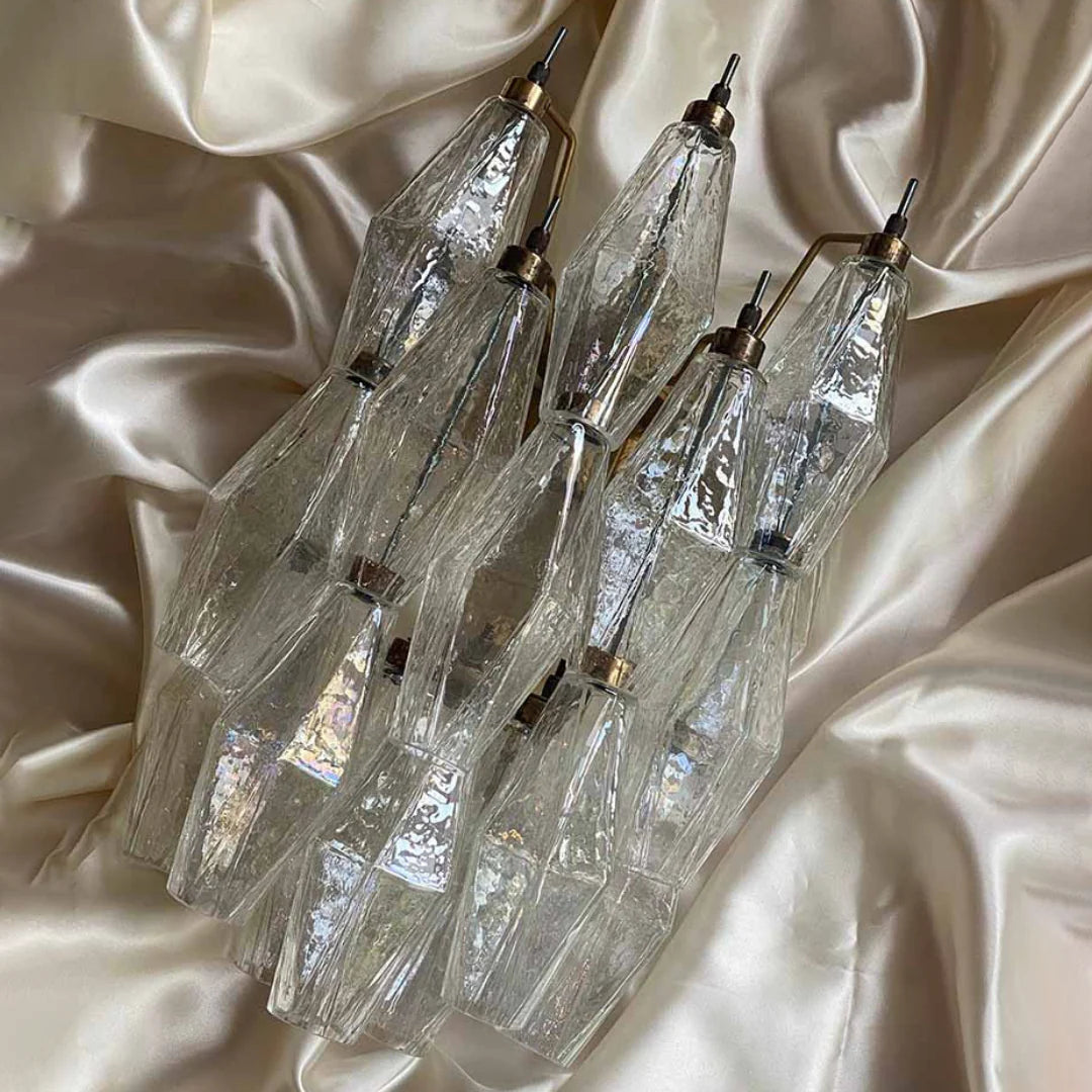 Murano Poliedri Transparent Glass Wall Sconces — view 15