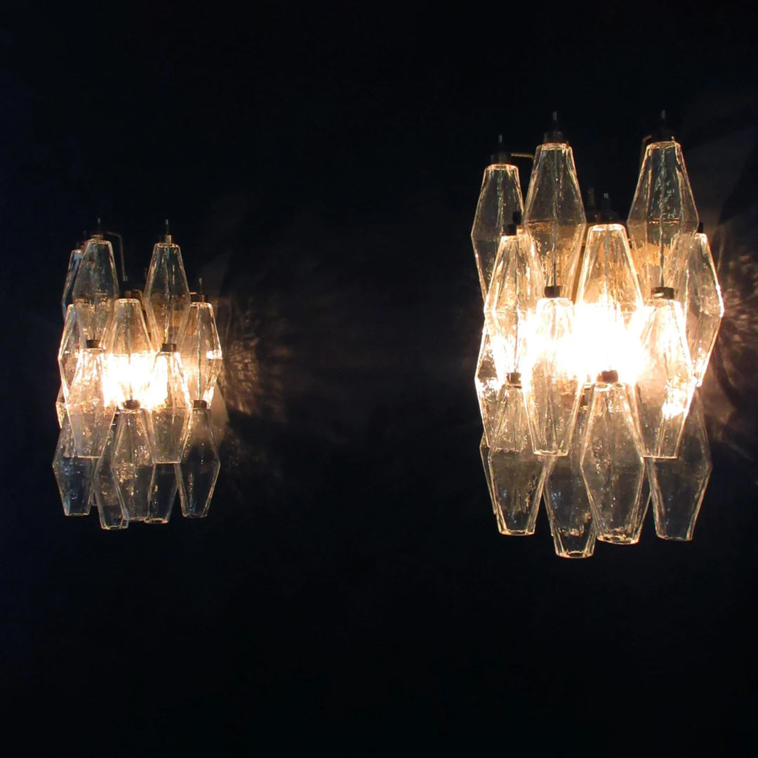 Murano Poliedri Transparent Glass Wall Sconces — view 16
