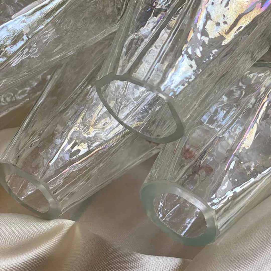 Murano Poliedri Transparent Glass Wall Sconces