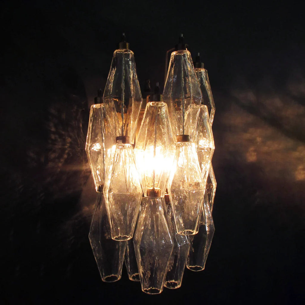 Murano Poliedri Transparent Glass Wall Sconces — view 23