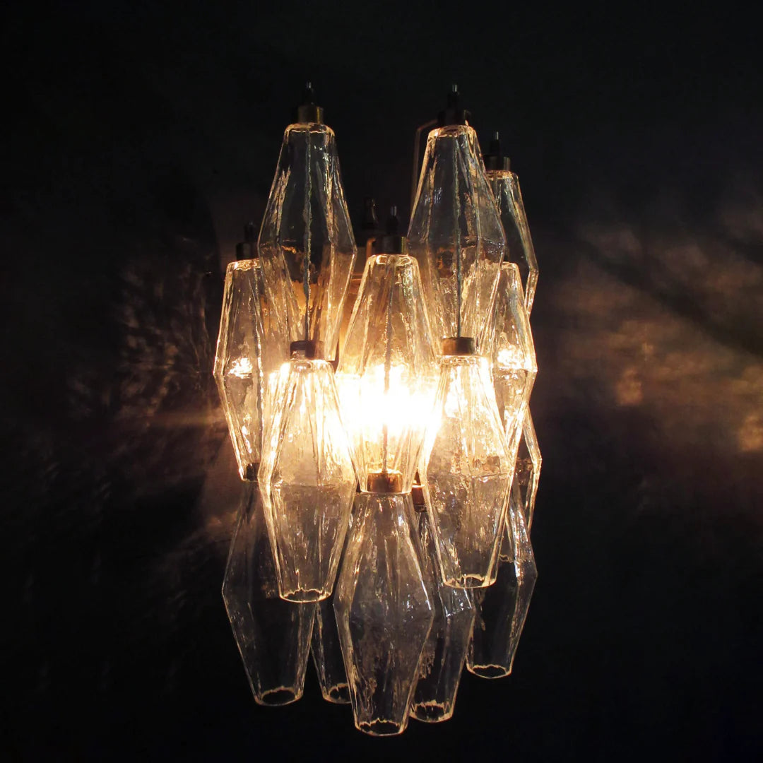 Murano Poliedri Transparent Glass Wall Sconces — view 23