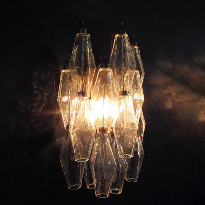 Murano Poliedri Transparent Glass Wall Sconces