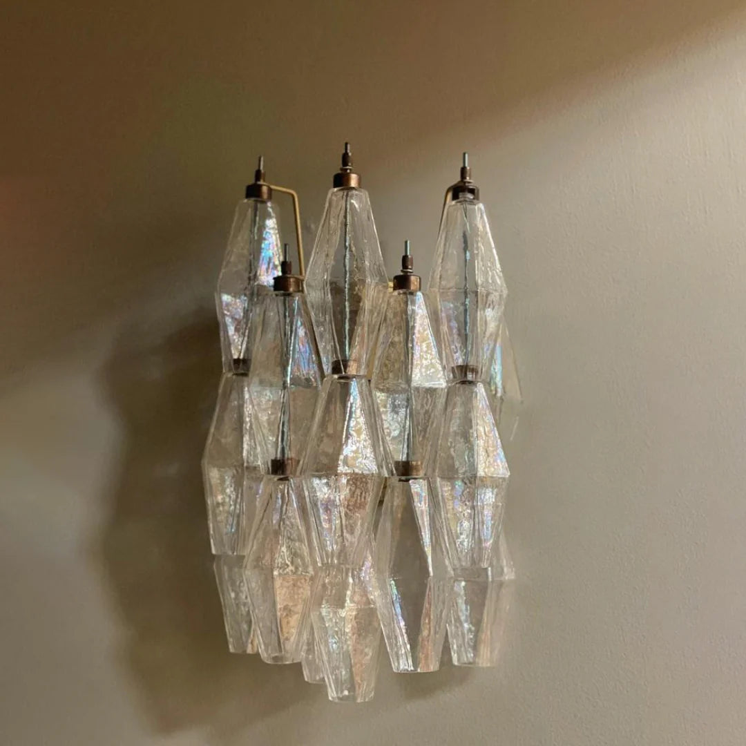 Murano Poliedri Transparent Glass Wall Sconces — view 24