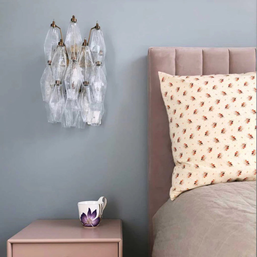 Murano Poliedri Transparent Glass Wall Sconces — view 4