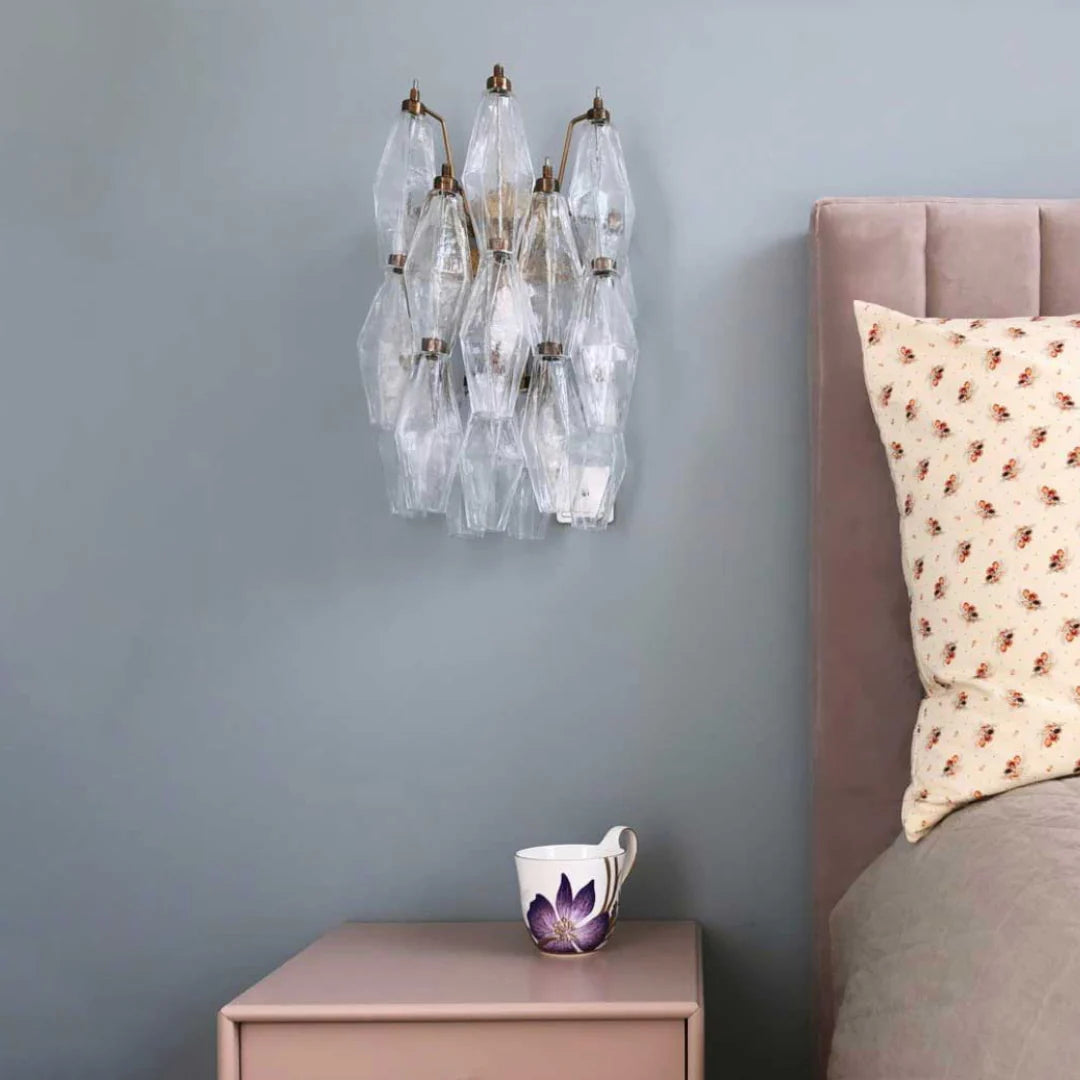 Murano Poliedri Transparent Glass Wall Sconces — view 33