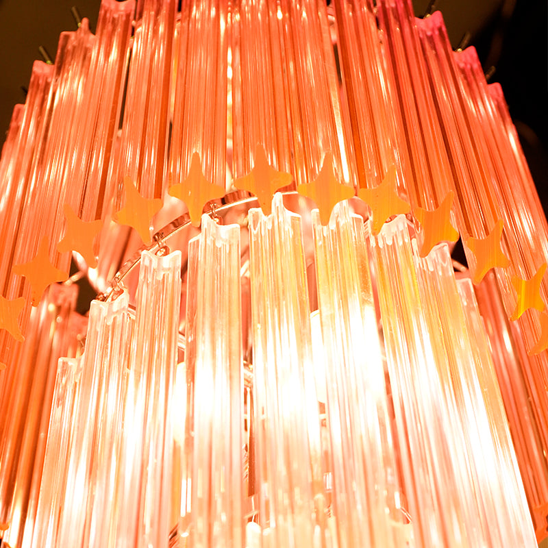 Murano Spiral Pink Prism Glass Chandelier — view 4
