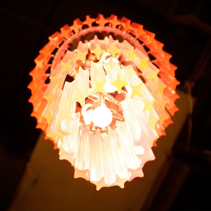 Murano Spiral Pink Prism Glass Chandelier — view 3