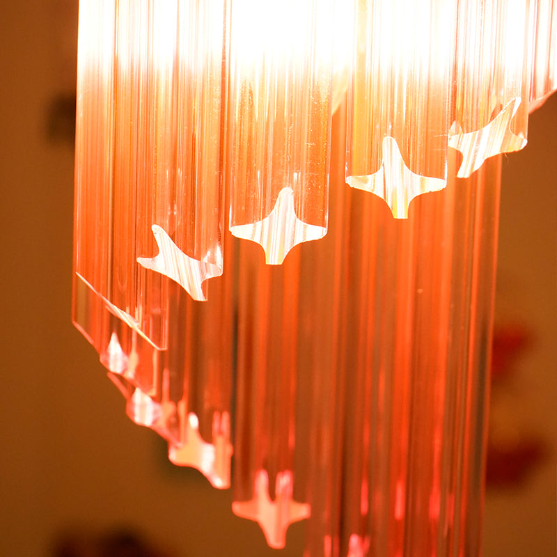 Murano Spiral Pink Prism Glass Chandelier — view 5
