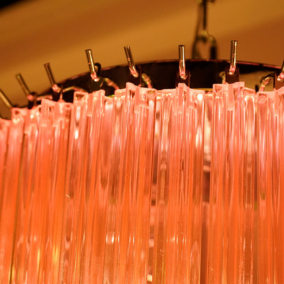 Murano Spiral Pink Prism Glass Chandelier